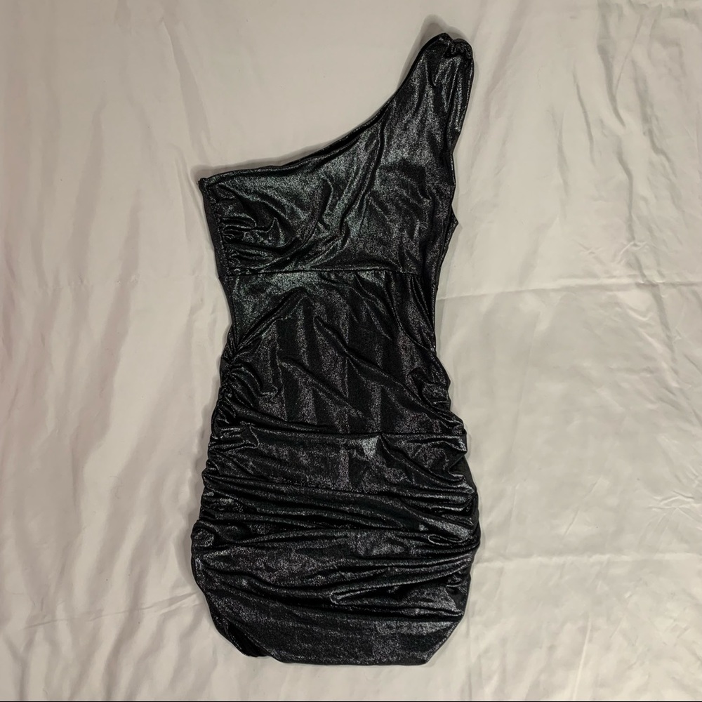 Slinky Little Blackish Metal Dress